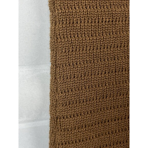House Of Harlow Knit Dress Large Midi Ruffle Straps Brown Romantic Boho NEW - Picture 4 of 10